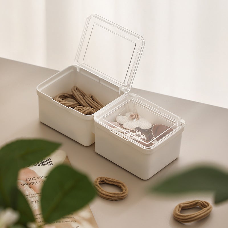 Small Storage Box Transparent Desktop Small Objects Sundries With Lid Storage Box Plastic Card Drawer Organizing Box - Image 2